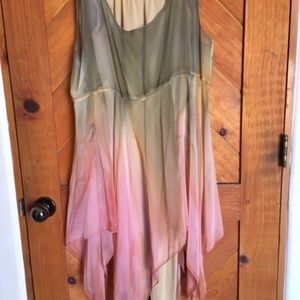 Watercolor Chiffon Tunic With Unitard Costume